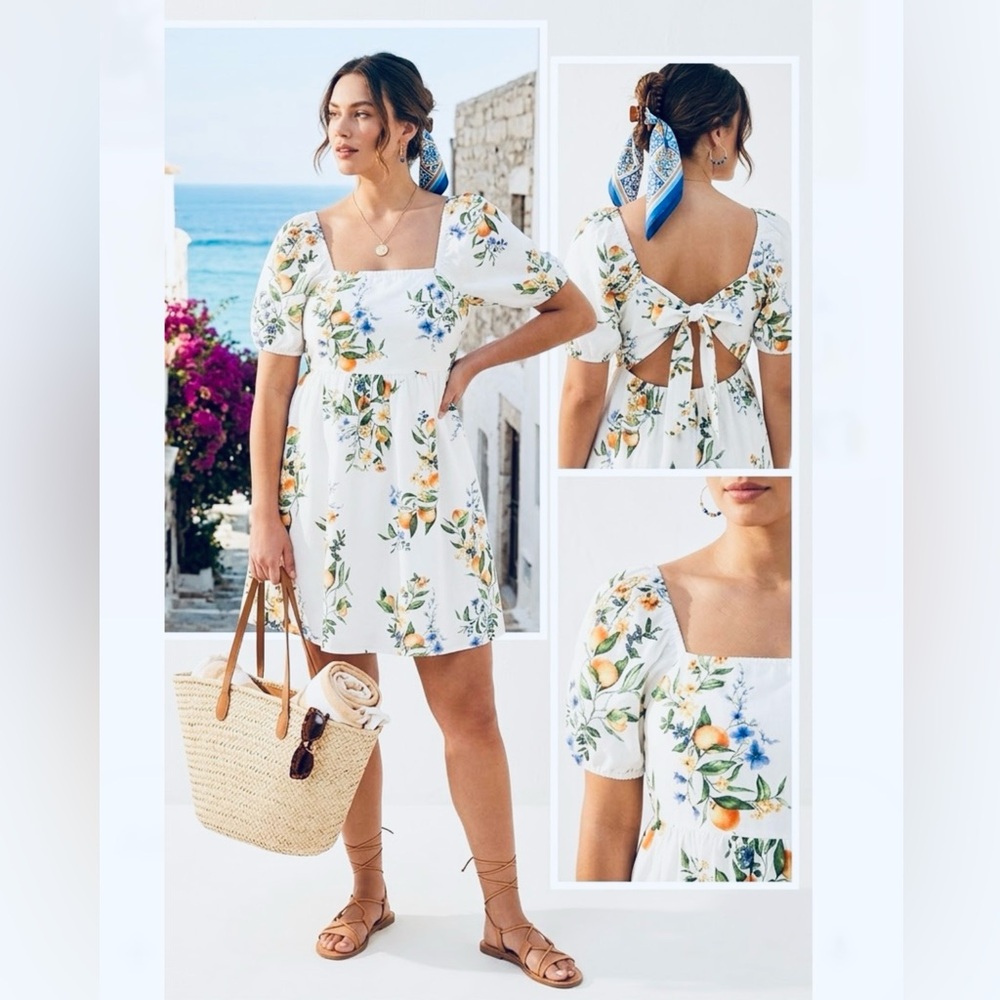 Time and Tru Women's Puff Sleeve Mini Floral Dress. Size XL.